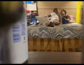 Sachzna and Jomar Lambinggan Moment on Bed
